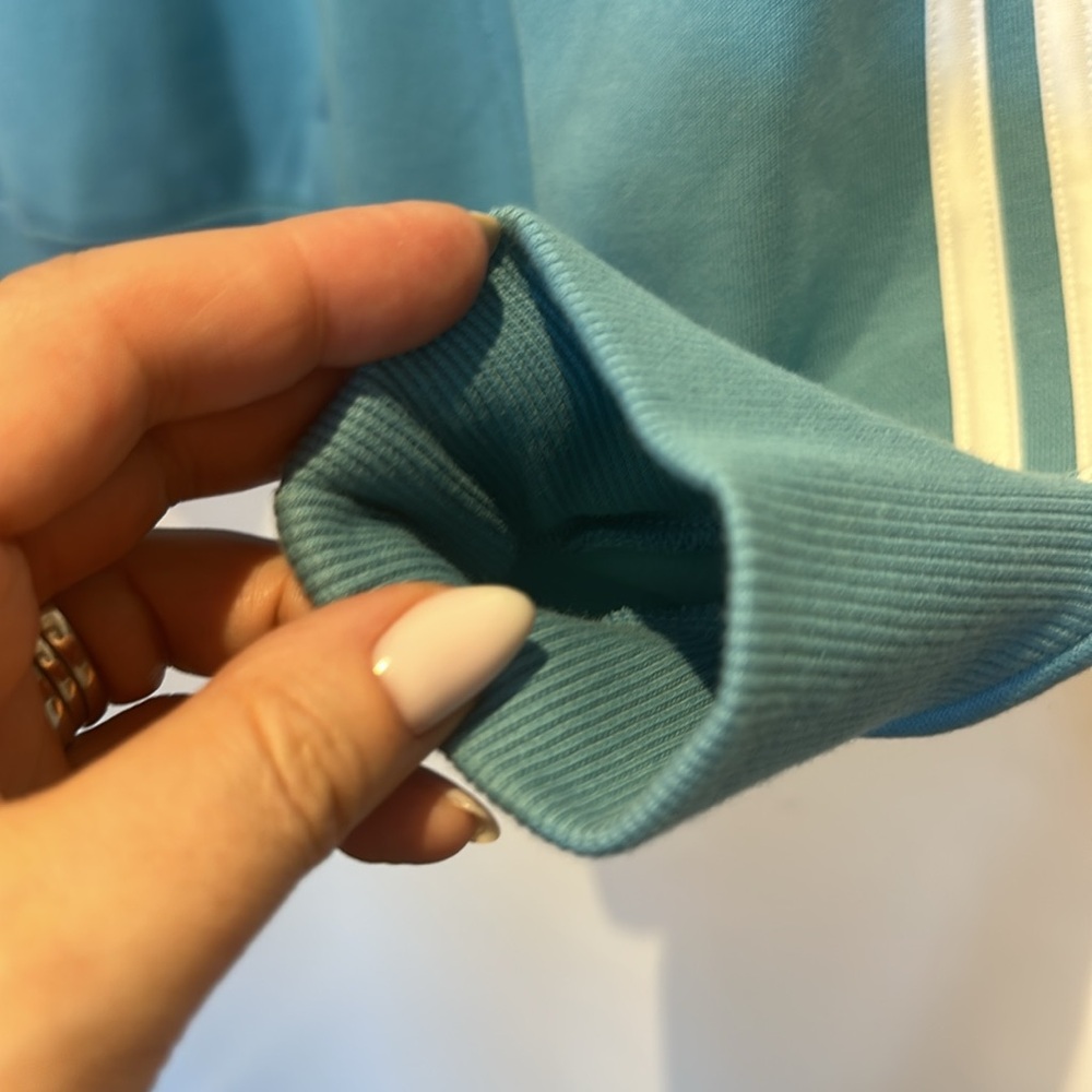 NWT Adidas men’s blue 3 striped hoodie size S - Picture 6 of 11